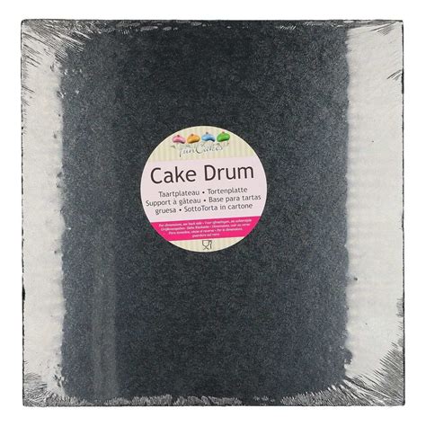 Funcakes Cake Drum Square 305cm Black Bakecake