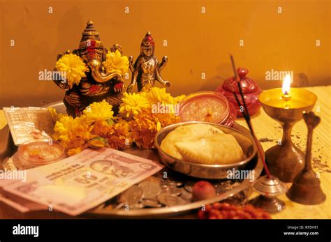 Lakshmi Puja On Diwali Festival Of Lights India Stock Photo Alamy