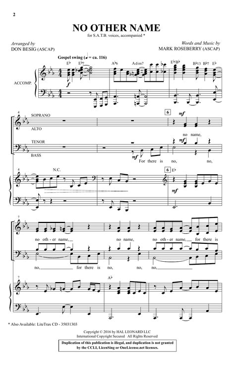 No other name chords song from emu music. Don Besig "No Other Name" Sheet Music PDF Notes, Chords ...