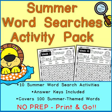 End Of Year Summer Vacation Word Search Summer Words Words Summer