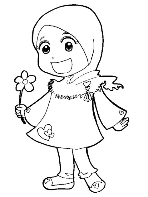 Ayo Mewarnai Gambar Mewarnai Anak Muslim Untuk Anak Paud Dan Tk Mudah