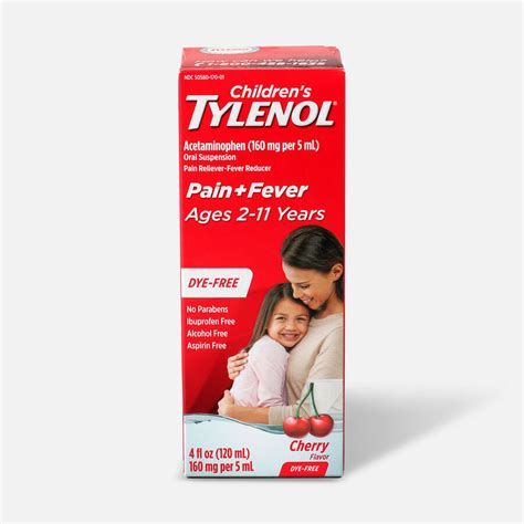 Tylenol Childrens Pain And Fever Reliever Cherry Flavor 4 Fl Oz