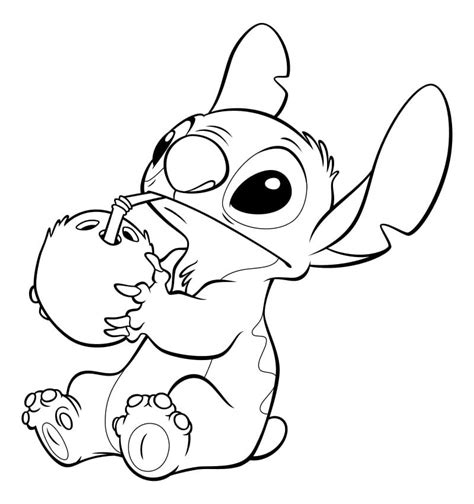 Sad Stitch Coloring Pages