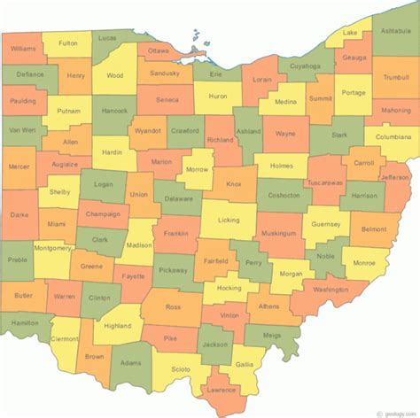 Map Of 88 Counties In Ohio Maps Of Ohio