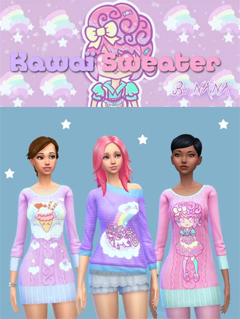 Cute Or Kawaii Sims 4 Cc — Nolween Sims Kawaï Sweater