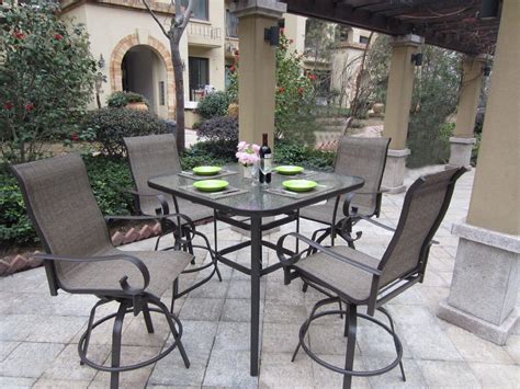 24.table:31.5 x 31.5 x 36.2.the design of the chair back support very accord with human body engineering.chairs. Bar Height Patio Set With Swivel Chairs | Patio bar set ...