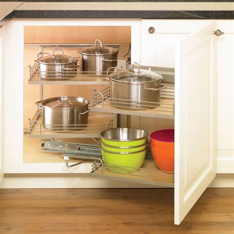 Ideal for storing pots and pans; Kessebohmer Magic Corner One, for Blind Corner Cabinets, Champagne, Swing Right (Frame Only) 546 ...