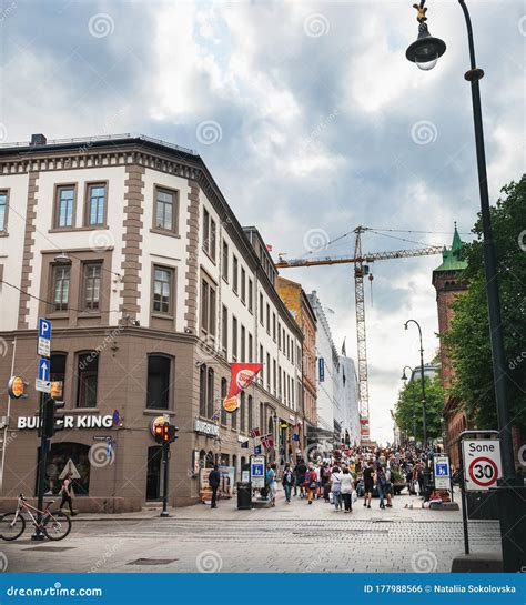 Skippergata Street In Downtown Of Oslo Norway Editorial Photo Image