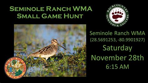 Seminole Ranch Small Game Hunt Backcountry Hunters And Anglers