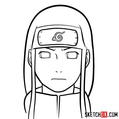 How To Draw Neji Hyugas Face Naruto Drawings Easy Naruto Drawings