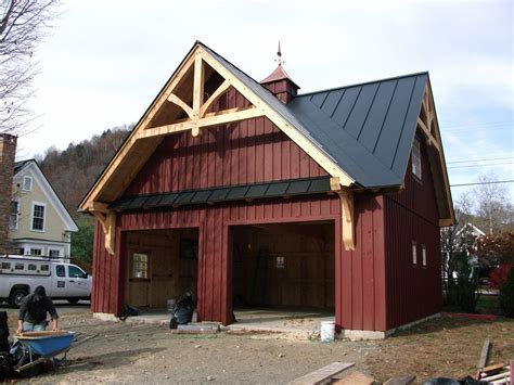 This type of construction enables large volumes and open floor plans while maintaining a traditional aesthetic and scale. Post and Beam Garages | Barn house plans, Garage plans ...