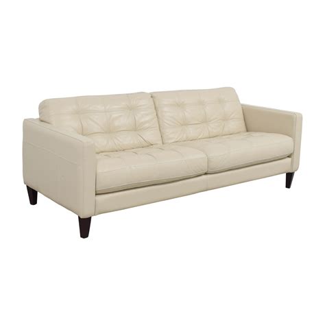 48% OFF - Macy's Macy's White Leather Tufted Sofa / Sofas The impact it has on the room and its decor depends on a lot of things such as style, size, color and shape.