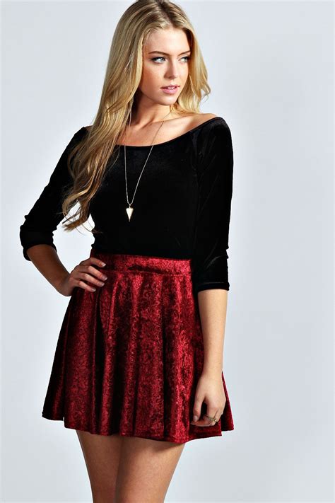 this seems a bit fancy for me but i just think its really pretty velvet skirt outfit dress