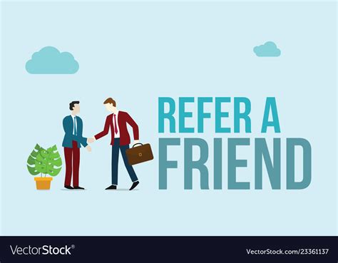 Refer A Friend Concept With Word Of Text Vector Image