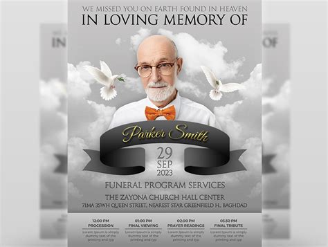 Memorial and Funeral Program Flyer Template by OWPictures on Dribbble