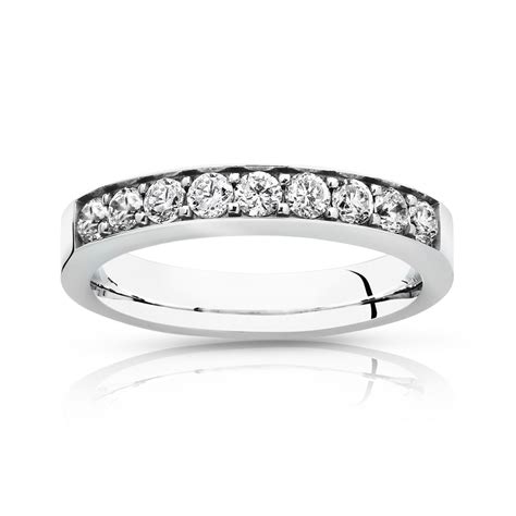 Cette alliance de mariage est en or blanc 18 carats. Alliance demi-tour or 750 blanc diamant - Femme - 9 ...