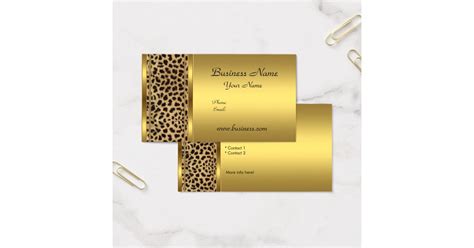 Elegant Classy Gold Black Leopard Animal Print Business Card Zazzle
