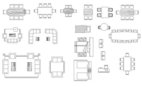 Drawing Of Furniture Block Autocad File Cadbull
