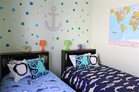 Whale shelf new york giants bedroom ideas shark shelves curtains lamp room decor stylish decorating decorations. Boys Shark Theme Shared Bedroom - A Pretty Life In The Suburbs