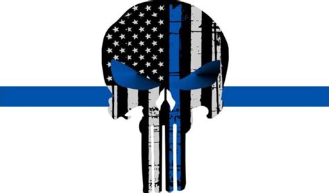 Thin Blue Line Products Punisher 5 Wide X 3 Tall Tattered Flag