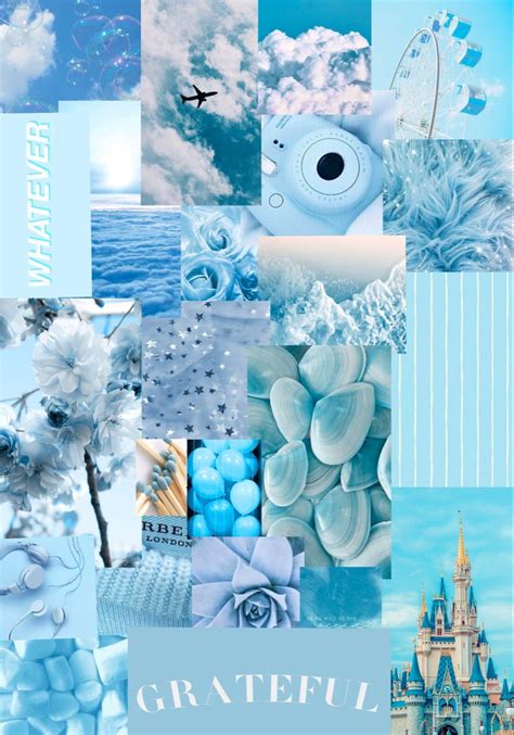Light Blue Collage In Blue Wallpaper Iphone Baby Blue Wallpaper Aesthetic Pastel Wallpaper