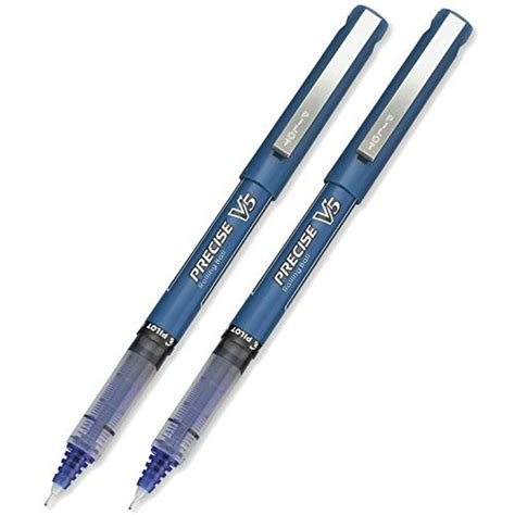 Pilot Precise V5 Stick Rolling Ball Pens Extra Fine Point Blue 2 Pack