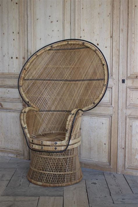 Tubular steel frame with woven wicker. Large 1940s Wicker Chair from the Philippines - Furniture