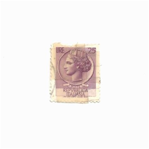 Italy Repvbblica Italiana 25 Lire Purple Poste Postage Stamp Vintage Rare Ebay