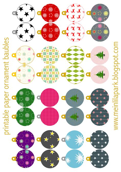 Free printable christmas ornaments: baubles