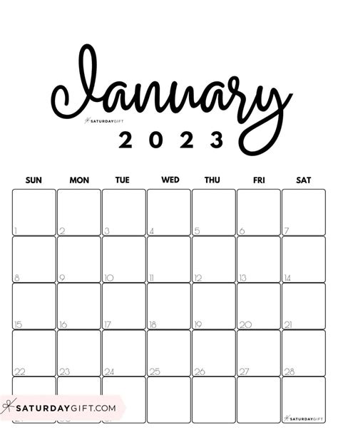 January Calendar Cute Andfree Printable January 2023 Calendar Designs