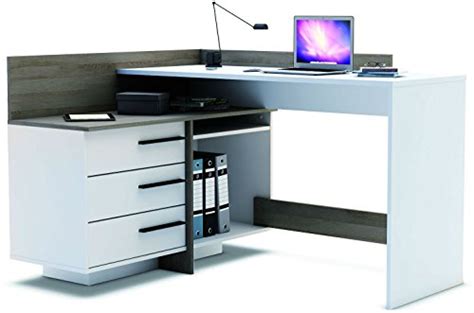 Corner desks desks & computer tables : Brand New Modern Corner 3 Drawer Dark Office Desk/Table ...
