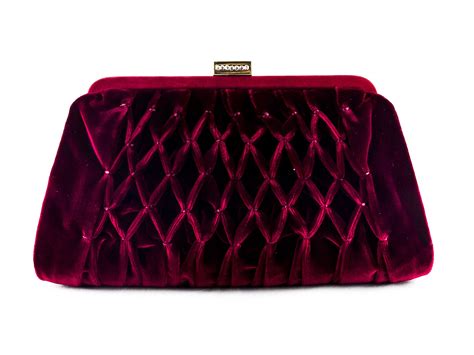 Leu Locati Crushed Velvet Clutch Highlighted With The Smocking