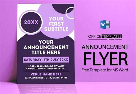 General Announcement Flyer Template In Ms Word Format Brochure Template