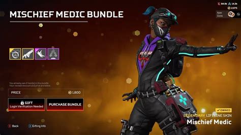 Legendary Bundle For Lifeline Mischief Medic S18 Store Update Apex