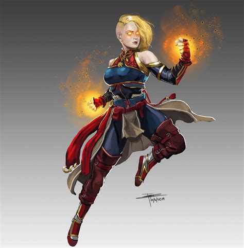 DnD Avengers Captain Marvel by FrostLlamzon on DeviantArt