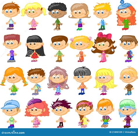 Set Cartoon Childrenvector Royalty Free Stock Images Image 21890109