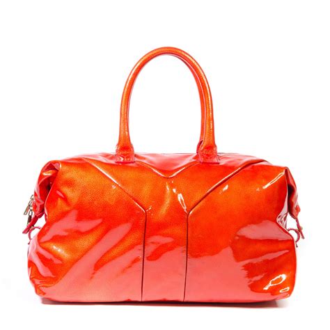 Orange Patent Leather Easy Y Bag