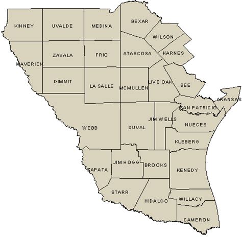 South Texas Counties Map Cities And Towns Map