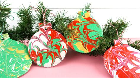 Diy Marbled Cardboard Christmas Ornaments