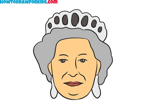 How To Draw Queen Elizabeth Easy Drawing Tutorial For Kids