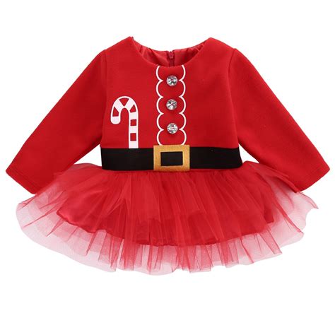 Red Christmas Winter Dress Toddler Baby Girl Woolen Diamond Dress Ball