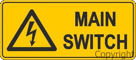 Warning Main Switch Sign Border Lifting And Safety Pty Ltd