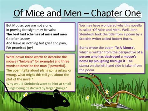 Of Mice And Men Chapter One Teaching Resources Of Mice And Men
