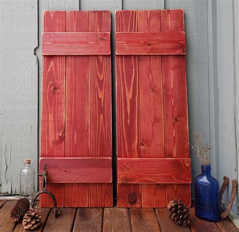 Distressed Rustic Wood Shutters Vintage Style Wood Shutters Rustic