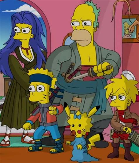 The Simpsons As Anime Characters The Simpsons Simpsons Art Simpsons Drawings