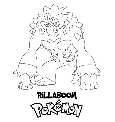 Gigantamax Rillaboom Pokemon Coloring Page Free Printable Coloring