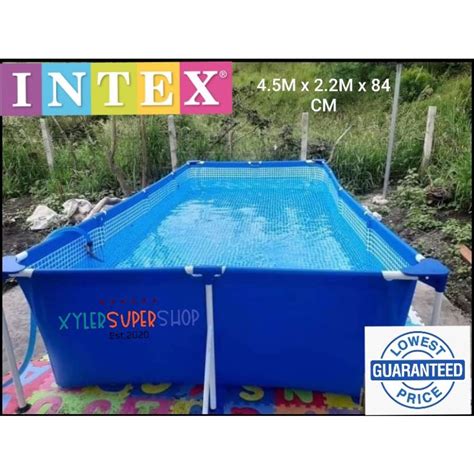 Intex 45m Rectangular Steel Frame Pool With Freebies Shopee Philippines