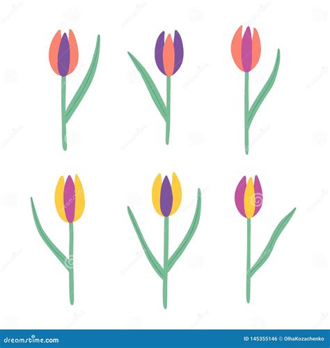 Colorful Tulips Hand Drawing Doodles Illustration Stock Vector Illustration Of Head Flower
