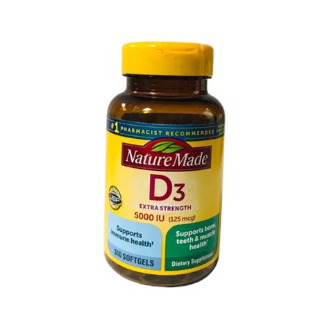 Nature Made Extra Strength Vitamin D3 5000 Iu 125 Mcg 360 Softgels