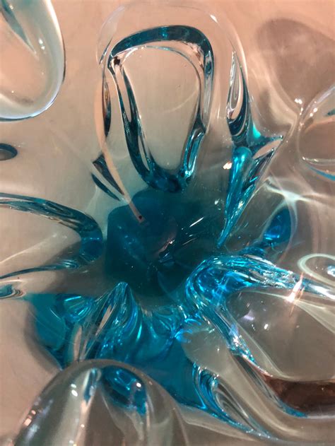 Vintage Italian Hand Blown Glass Murano Vase Aqua Blue And Etsy